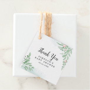 Étiquettes Cadeau Baby shower Boho Dusty Blue Eucalyptus