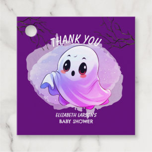 Étiquettes Cadeau Baby shower Boo Halloween Deep Purple Theme Party
