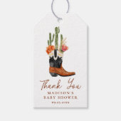 Étiquettes-cadeau Baby shower Boots Occidentaux Aquarelle (Devant)