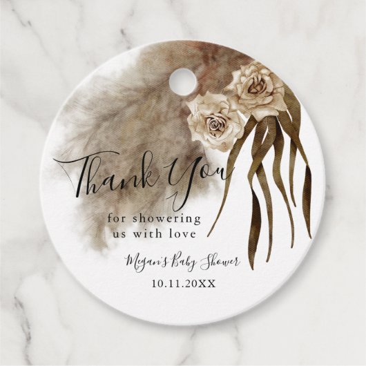 Étiquettes Cadeau Baby shower Botanique Boho Fall (Devant)