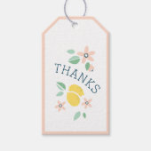 Étiquettes-cadeau Baby shower botanique jaune citron (Devant)