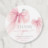 Étiquettes Cadeau Baby shower Bow Coquette (Devant)