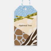 Étiquettes-cadeau Baby shower Boys Blue Safari Thème Imprimer (Devant)