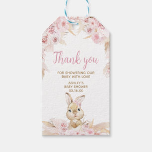 Étiquettes-cadeau Baby shower Bunny Boho Rose Favoriser Tags