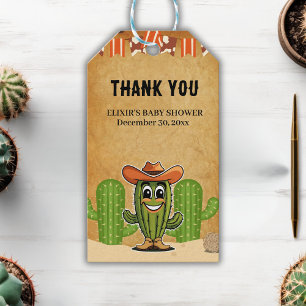 Étiquettes-cadeau Baby shower Cactus Cowboy Little Cactie