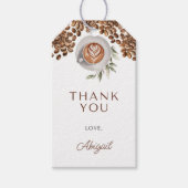 Étiquettes-cadeau Baby Shower Café - un bébé est en route (Devant)