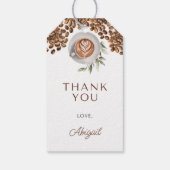 Étiquettes-cadeau Baby Shower Café - un bébé est en route (Dos)