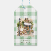 Étiquettes-cadeau Baby Shower Café Vert Français (Devant)