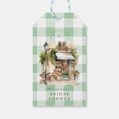 Étiquettes-cadeau Baby Shower Café Vert Français (Dos)