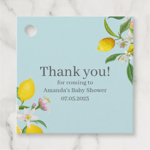 Étiquettes Cadeau Baby shower citron, Ciao bébé, thème italien