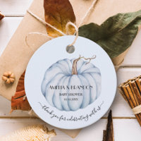 Baby shower Citrouille bleu Merci