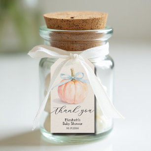 Étiquettes-cadeau Baby shower Citrouille Blue Little