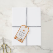 Étiquettes-cadeau Baby shower citrouille d'aquarelle Merci (Avec de la ficelle)
