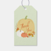 Étiquettes-cadeau Baby shower Citrouille d'automne (Devant)