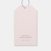 Étiquettes-cadeau Baby shower Citrouille de Bow rose (Dos)
