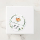 Étiquettes Cadeau Baby shower citrouille Fall Greenery Gold Foliage (En situation)