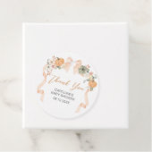 Étiquettes Cadeau Baby shower Citrouille Orange Bow (En situation)