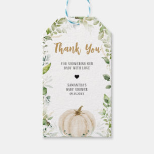 Étiquettes-cadeau Baby shower Citrouille vert Favoriser les étiquett