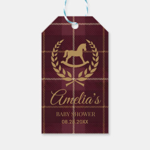 Étiquettes-cadeau Baby Shower Classique Vintage Cheval de Polo de Fê