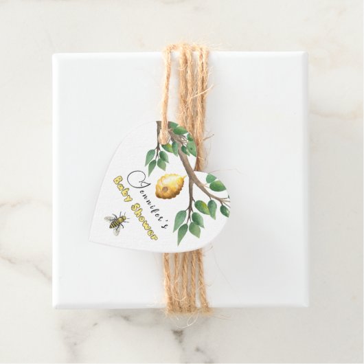 Étiquettes Cadeau Baby shower d'abeilles miel Favoriser les étiquett (En situation)