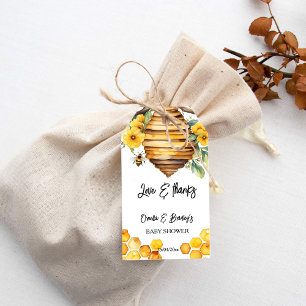 Étiquettes-cadeau Baby shower d'abeilles miel merci pour le modèle