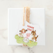 Étiquettes Cadeau Baby shower d'amis de Cute Barnyard (En situation)