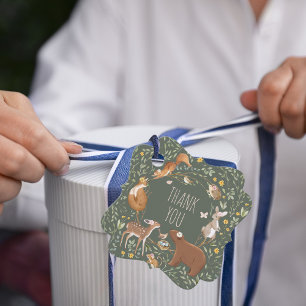 Étiquettes Cadeau Baby shower d'amis de la forêt