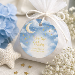 Étiquettes Cadeau Baby Shower Dans la Lune