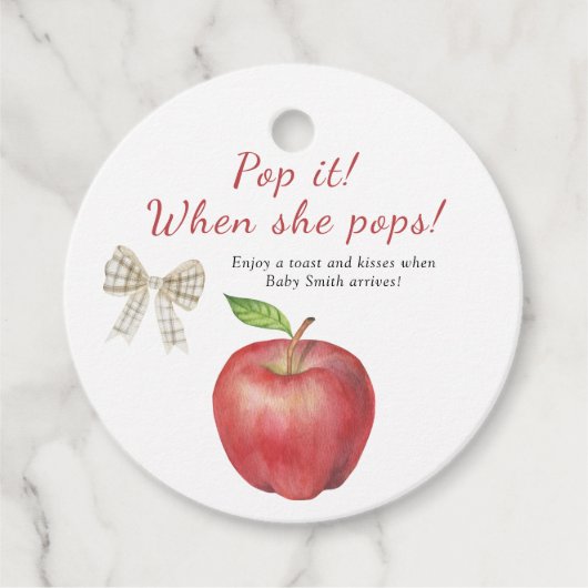 Étiquettes Cadeau Baby shower d'Apple - Pop it when it pops (Devant)