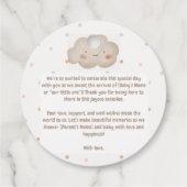 Étiquettes Cadeau Baby shower d'aquarelle beige (Dos)