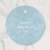 Étiquettes Cadeau Baby shower d'aquarelle bleu bleu Eléphant (Dos)