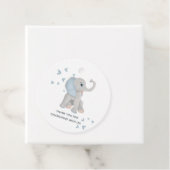 Étiquettes Cadeau Baby shower d'aquarelle bleu bleu Eléphant (En situation)