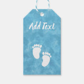 Étiquettes-cadeau Baby shower d'aquarelle bleu - Impression (Devant)