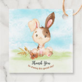 Étiquettes Cadeau Baby shower d'aquarelle Bunny Merci (Dos)