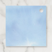 Étiquettes Cadeau Baby shower d'aquarelle de bleuets doux Merci (Dos)