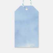Étiquettes-cadeau Baby shower d'aquarelle de bleuets doux Merci (Dos)