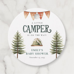 Étiquettes Cadeau Baby shower d'aquarelle de la forêt de camping