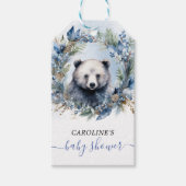 Étiquettes-cadeau Baby shower d'aquarelle de l'ours d'hiver (Devant)