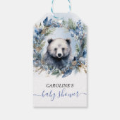 Étiquettes-cadeau Baby shower d'aquarelle de l'ours d'hiver (Dos)