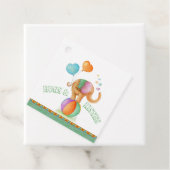 Étiquettes Cadeau Baby shower d'aquarelle d'éléphant de cirque (En situation)