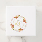 Étiquettes Cadeau Baby shower d'aquarelle or Peach (En situation)