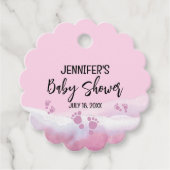 Étiquettes Cadeau Baby shower d'aquarelle rose Abstrait (Devant)