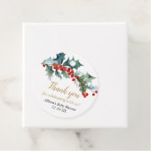 Étiquettes Cadeau Baby shower d'aquarelle rouge verdoyant (En situation)