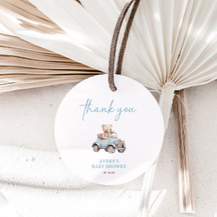 Étiquettes Cadeau Baby shower d'attente de l'ours bleu Teddy Bearly