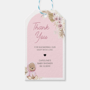 Étiquettes-cadeau Baby shower d'attente rapide rose Boho Tags favori