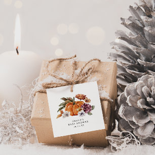 Étiquettes Cadeau Baby shower d'automne