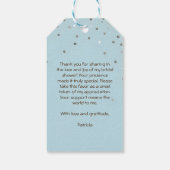 Étiquettes-cadeau Baby shower d'automne de Peter lapin merci pour (Dos)