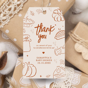 Étiquettes-cadeau Baby shower d'automne Little Cutie Pie Favoriser l