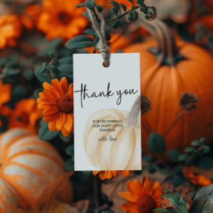 Étiquettes-cadeau Baby shower d'automne Petit rectangle Citrouille