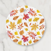 Étiquettes Cadeau Baby shower d'automne Rustique Feuille (Dos)